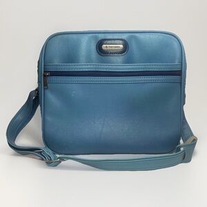 Vintage Samsonite Montebello II Travel Weekender Bag Faux Leather, Blue